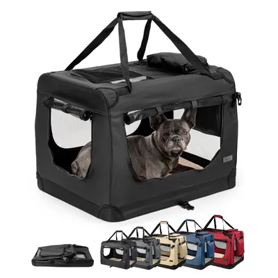 lionto faltbare Hundetransportbox aus robustem Stoff für Auto und Reisen lionto faltbare Hundetransportbox aus robustem Stoff für Auto und Reisen