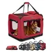 lionto faltbare Hundetransportbox aus robustem Stoff für Auto und Reisen