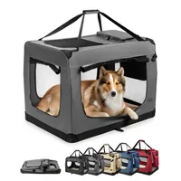 lionto caisse de transport chien pliable, tissu robuste, voyage