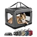 lionto faltbare Hundetransportbox aus robustem Stoff für Auto und Reisen