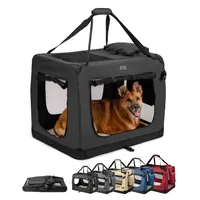 lionto caisse de transport chien pliable, tissu robuste, voyage