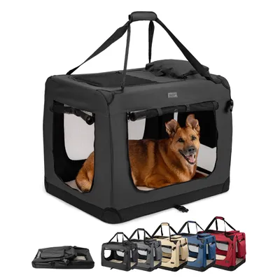 lionto faltbare Hundetransportbox aus robustem Stoff für Auto und Reisen lionto faltbare Hundetransportbox aus robustem Stoff für Auto und Reisen