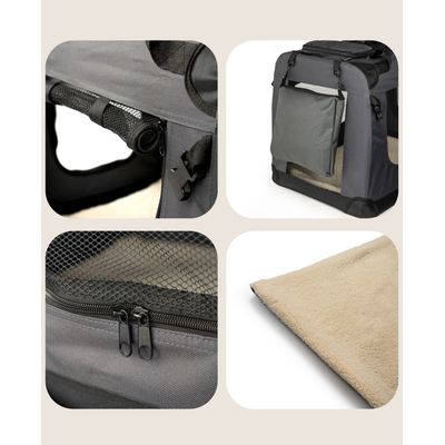 lionto caisse de transport chien pliable, tissu robuste, voyage