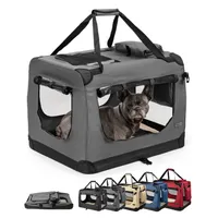 lionto caisse de transport chien pliable, tissu robuste, voyage