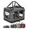lionto caisse de transport chien pliable, tissu robuste, voyage 70x52x50 cm L jusqu'à 15 kg / gris