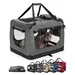 lionto faltbare Hundetransportbox aus robustem Stoff für Auto und Reisen