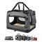 lionto transport chien pliable auto voyage tissu robuste noir L : 70 x 52 x 50 cm, Gris