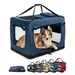 lionto faltbare Hundetransportbox aus robustem Stoff für Auto und Reisen