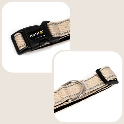 lionto Hundehalsband aus Nylon, gepolstert, 360° reflektierend