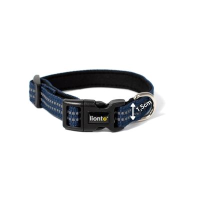 lionto Hundehalsband aus Nylon, gepolstert, 360° reflektierend