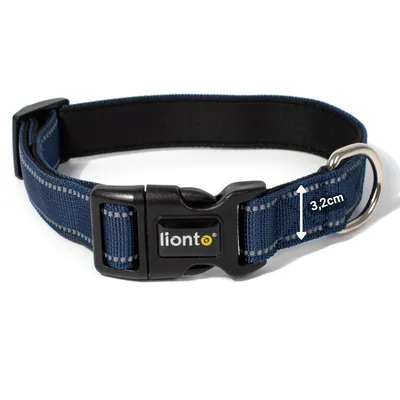 lionto collier pour chien en nylon, rembourré, réfléchissant 360° lionto collier pour chien en nylon, rembourré, réfléchissant 360°