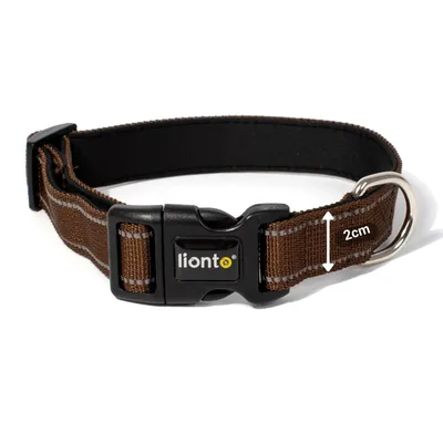 lionto collier pour chien en nylon, rembourré, réfléchissant 360° lionto collier pour chien en nylon, rembourré, réfléchissant 360°