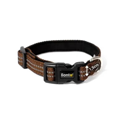 lionto collier pour chien en nylon, rembourré, réfléchissant 360°