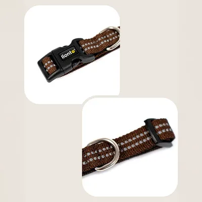 lionto collier pour chien en nylon, rembourré, réfléchissant 360°