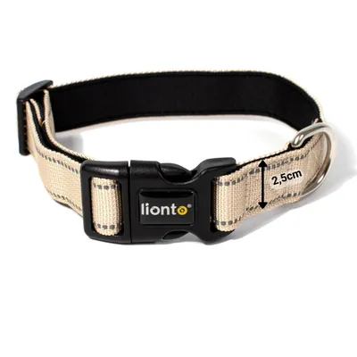 lionto collier pour chien en nylon, rembourré, réfléchissant 360° lionto collier pour chien en nylon, rembourré, réfléchissant 360°