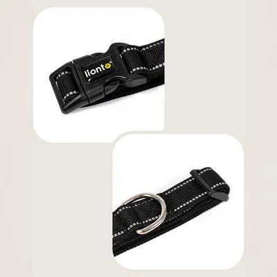 lionto collier pour chien en nylon, rembourré, réfléchissant 360°