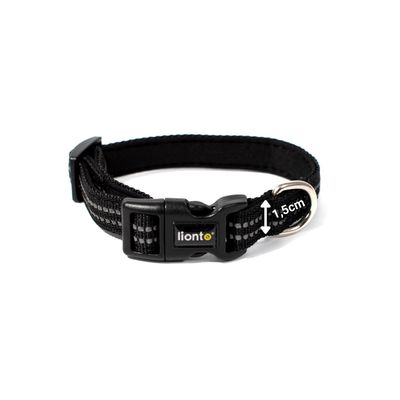 lionto Hundehalsband aus Nylon, gepolstert, 360° reflektierend