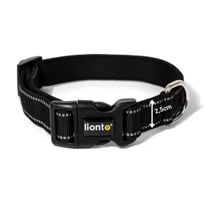 lionto collier pour chien en nylon, rembourré, réfléchissant 360° lionto collier pour chien en nylon, rembourré, réfléchissant 360°