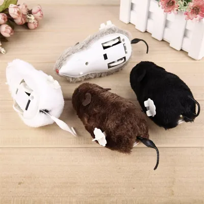 IntiMeg 4 Pièce Jouet de souris en peluche mécanique