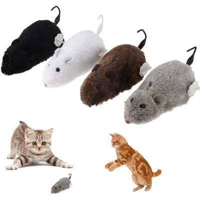 IntiMeg 4 Pièce Jouet de souris en peluche mécanique