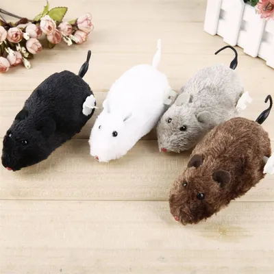 IntiMeg 4 Pièce Jouet de souris en peluche mécanique