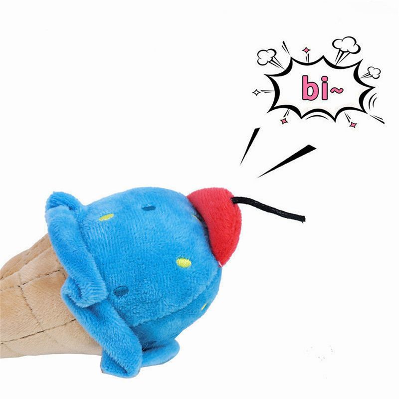 IntiMeg Lot de 2 jouets en peluche pour chien en forme de crème glacée