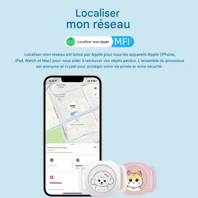 IntiMeg Collier anti-perte GPS pour chats et chiens