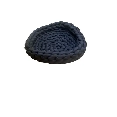 TOPZOO Corbeille chat tressée à la main noire TOPZOO Corbeille chat tressée à la main noire