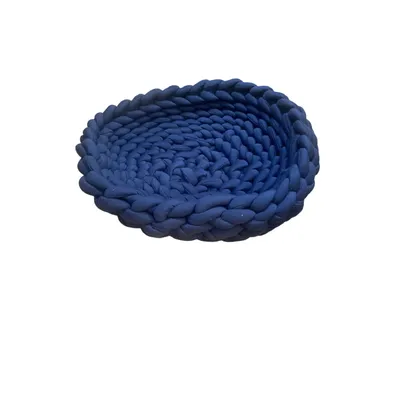 TOPZOO Corbeille Chat tressée Bleu Nuit TOPZOO Corbeille Chat tressée Bleu Nuit