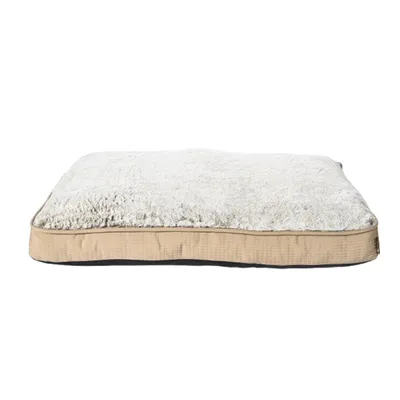 TOPZOO Matelas pour Chien dehoussable fourrure beige TOPZOO Matelas pour Chien dehoussable fourrure beige