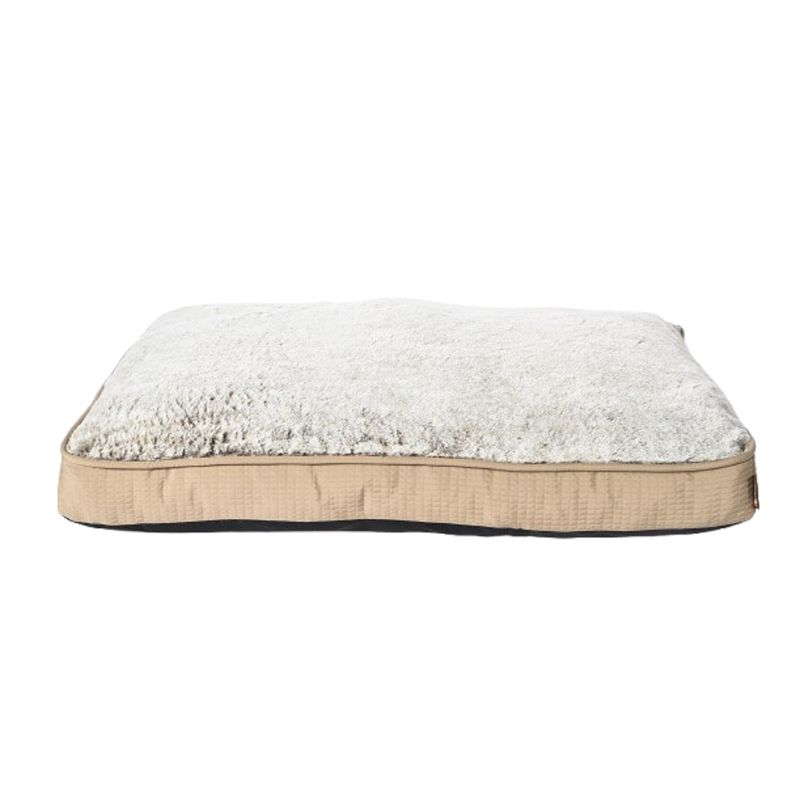 TOPZOO Matelas pour Chien dehoussable fourrure beige