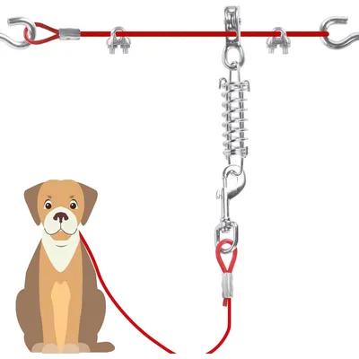 Trixie - Câble d'attache acier avec longe 15 mètres pour chien max 45 kg