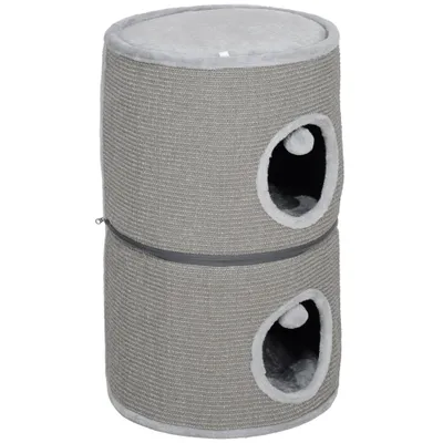 PawHut - Tour pour chat modulable zippée 3 parties 2 pompons
