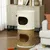 PawHut - Tour à chat 3niv 2 niches, panier H.75,5 cm - Crème