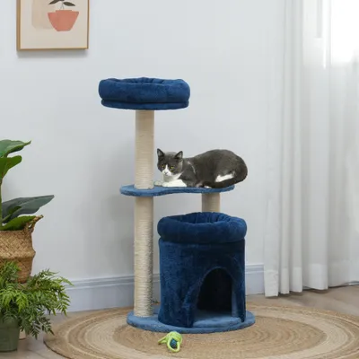 PawHut - arbre à chat design H.85 cm - bleu roi