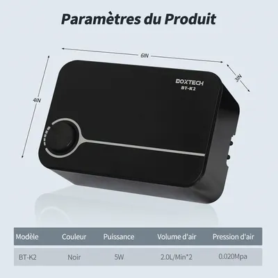 IntiMeg Pompe à air ultra silencieuse pour aquarium