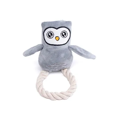 IntiMeg Jouet pour chien - Hibou en peluche avec corde