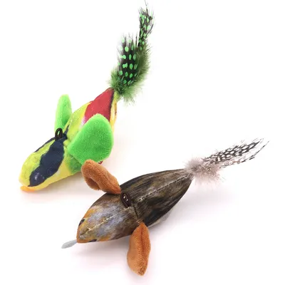 IntiMeg Jouet pour chat et oiseau à simulation sonore tricolore