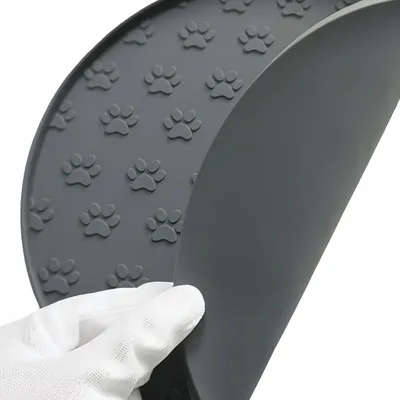 ZenPets Tapis de nourriture rond en silicone pour chats et chiens