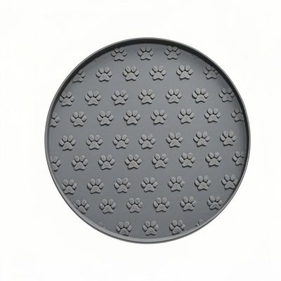 ZenPets Tapis de nourriture rond en silicone pour chats et chiens