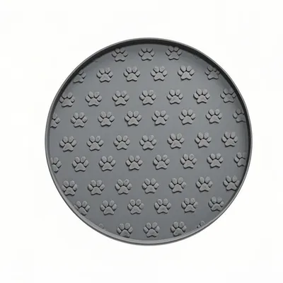 ZenPets Alfombrilla redonda de silicona para comida de gatos y perros