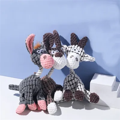 ZenPets Jouet à Mâcher en Peluche d'Âne pour Chien