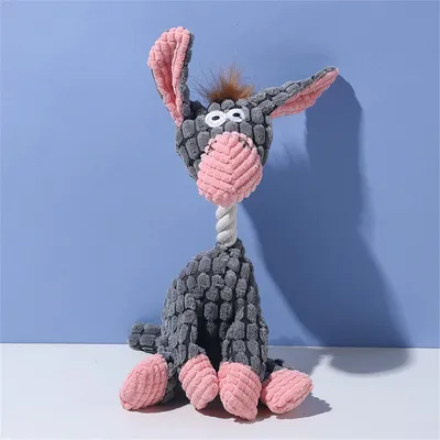 ZenPets Jouet à Mâcher en Peluche d'Âne pour Chien