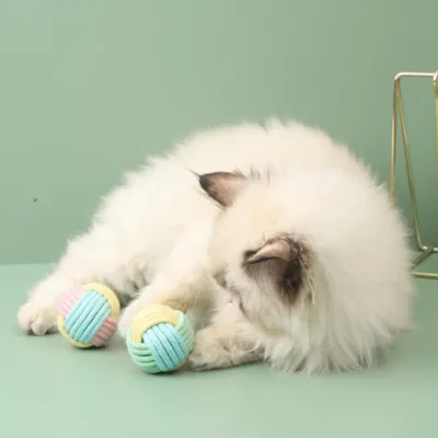 ZenPets Jouet pour chat Macaron Cotton Tether Ball