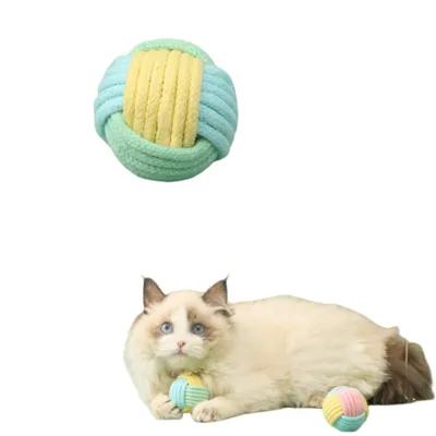 ZenPets Jouet pour chat Macaron Cotton Tether Ball ZenPets Jouet pour chat Macaron Cotton Tether Ball