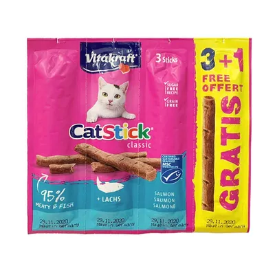 Petopia Friandises pour chats, 3+1 bâtonnets de morue
