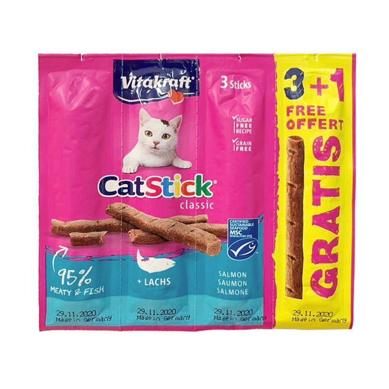 Petopia Friandises pour chats, 3+1 bâtonnets de poulet