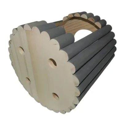 animallparadise - Maison en bois ronde, blanche, ø 19 cm  x 19 cm pour rong