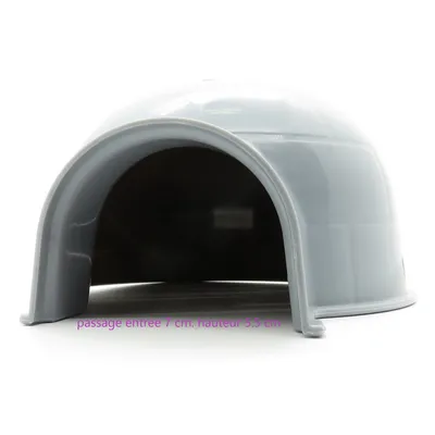Maison Igloo ø 15 cm x H 10 cm. en plastique gris. pour petit rongeur