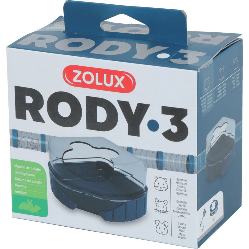 1 maison de toilette pour petits rongeurs  Rody3 couleur bleu